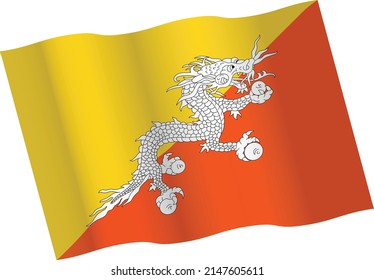 Bhutanese flag vector illustration icon