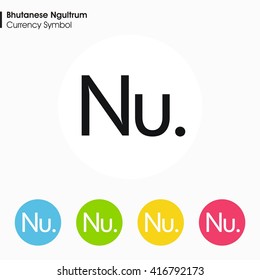 Bhutanese Ngultrum sign icon.Money symbol. Vector illustration.

