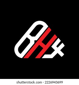 BHX letter logo creative design with vector graphic, BHX simple and modern logo in round triangle shape.
