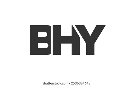 BHY logo design template with strong and modern bold text. Initial based vector logotype featuring simple and minimal typography. Trendy company identity ideal for businesses brand presence.