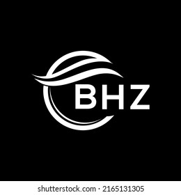 BHZ letter logo design on black background. BHZ creative circle letter logo concept. BHZ letter design.
