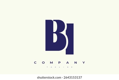 BI Abstract Geometric Logo Design. Modern and elegant logo design with simplistic typography elements, showcasing branding excellence.