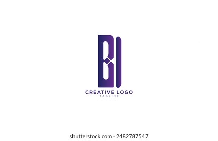 BI Abstraktes anfängliches Monogramm-Buchstaben-Alphabet-Logo-Design
