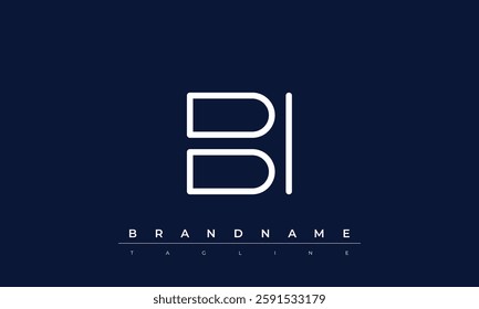BI Abstract letter logo. This logo icon incorporate with abstract shape in the creative way