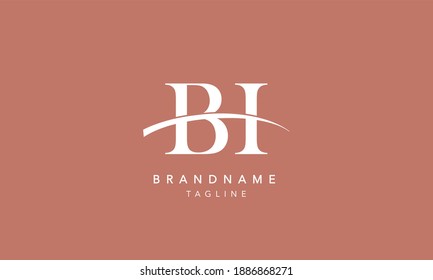 BI Alphabet swoosh inicial Abstract Icono ilustración vectorial