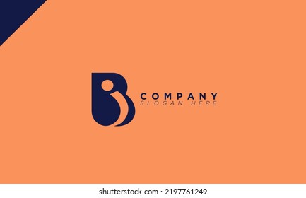 Letras de alfabeto BI Iniciales Logo de monograma IB, B e I