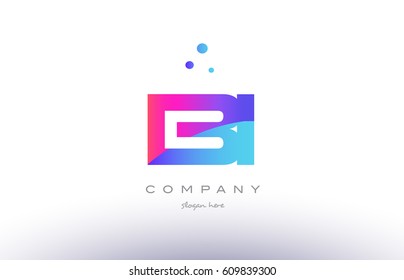 bi b i  creative pink purple blue modern dots creative alphabet gradient company letter logo design vector icon template