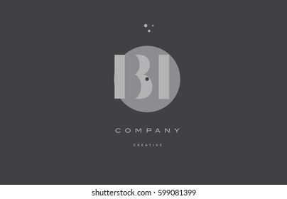 bi b i  grey modern stylish alphabet dot dots eps company letter logo design vector icon template 