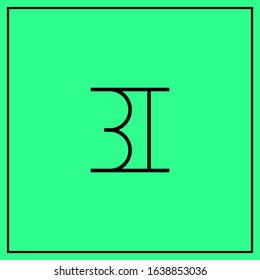 bi, b and i , initial letter logo templates