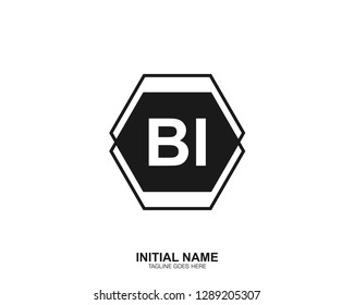 BI B I Initial logo letter with minimalist concept vector