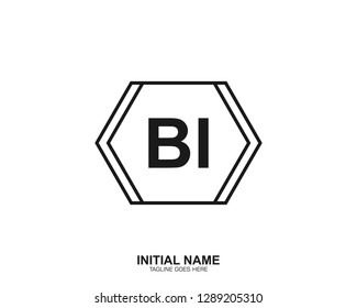 BI B I Initial logo letter with minimalist concept vector