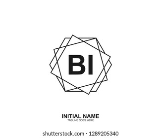 BI B I Initial logo letter with minimalist concept vector