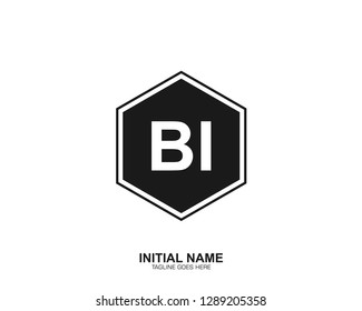 BI B I Initial logo letter with minimalist concept vector