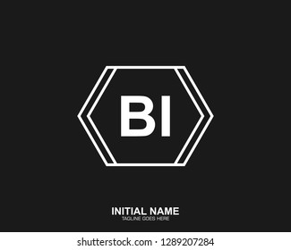 BI B I Initial logo letter with minimalist concept vector