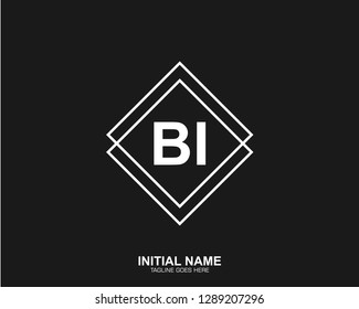 BI B I Initial logo letter with minimalist concept vector