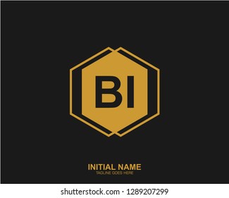 BI B I Initial logo letter with minimalist concept vector