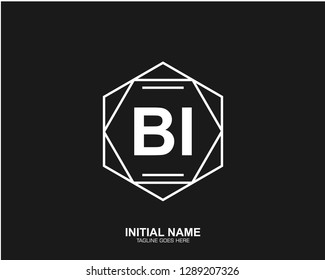 BI B I Initial logo letter with minimalist concept vector