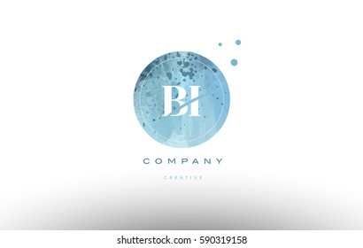 bi b i  watercolor grunge vintage alphabet company letter combination logo circle design vector icon template 