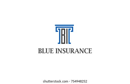 BI Blue Insurance Pillar Logo Template 