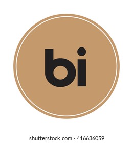 bi brown letters ,abstract background logo, design identity in circle, alphabet letter