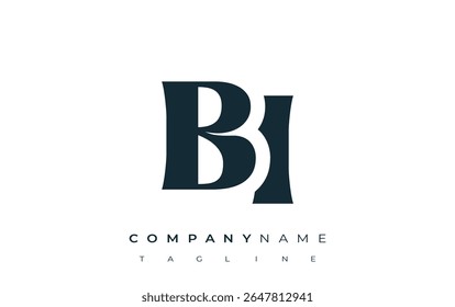 BI Creative Abstract Typography Logo Design. Elegant logo combining bold typography and creative shapes, ideal for branding and identity solutions.