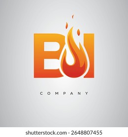 BI Creative Fire Letter Logo Design