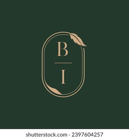 BI feather concept wedding monogram logo design ideas as inspiration