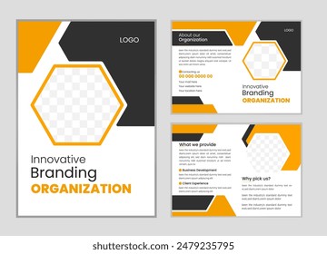 Bi Fold Brochure Design Layout Background Vector Template