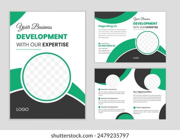 Bi Fold Brochure Design Layout Background Vector Template