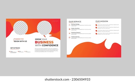Bi - fold BROCHURE DESIGN. report template. design vector illustration. banner