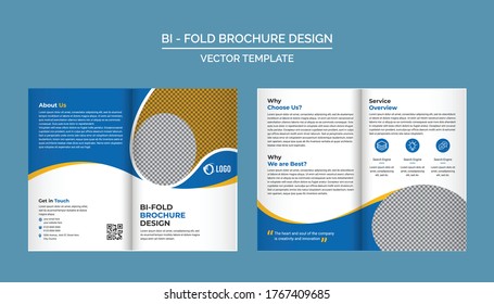 Bi Fold Brochure Design Template for your Company, Corporate, Business, Advertising, Marketing, Agency, and Internet business.