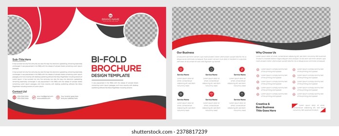 Bi Fold Brochure Design Template for Company, Corporate, Business, Advertising, Marketing, Agency. Business bi-fold brochure Template.