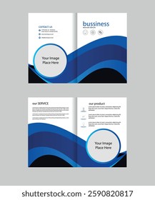 Bi Fold Brochure Design Template for Company, Corporate, Business, Advertising, Marketing, Agency. Business bi-fold brochure Template.