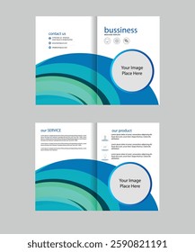 Bi Fold Brochure Design Template for Company, Corporate, Business, Advertising, Marketing, Agency. Business bi-fold brochure Template.