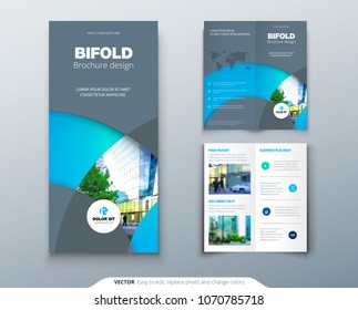 Bi fold brochure or flyer design with circle. Creative concept flyer or brochure.