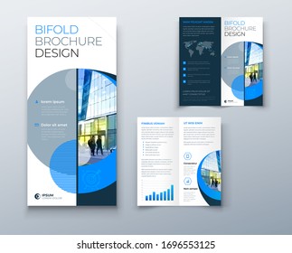 Bi fold brochure or flyer design with circle. Creative concept flyer or brochure.