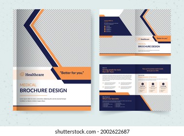 Bi fold Brochure template, Annual Report, Magazine, Poster, Corporate Presentation, Portfolio, Flyer, layout modern with Front and back