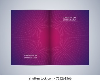 Bi fold brochure template layout, flyer, cover, annual report, magazine in A4 size. Minimalist geometric abstract background. Vector illustration