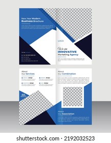 Bi fold Business Brochure Design Company profile Template Design. Fold Print Ready