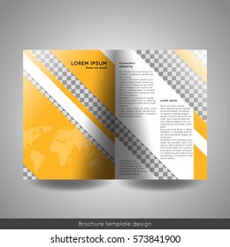 Bi fold business brochure template. Stock vector.