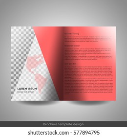 Bi fold business brochure template. Stock vector.