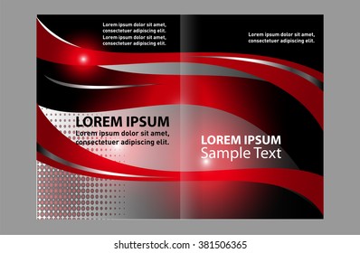 Bi fold business brochure vector template 