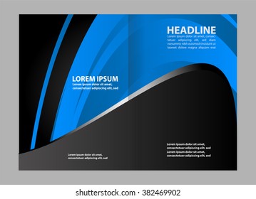 Bi fold business brochure vector template
