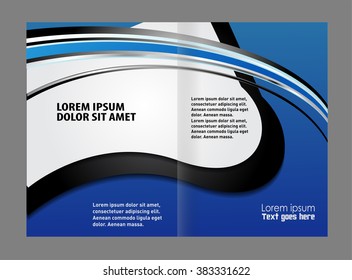 Bi fold business brochure vector template
