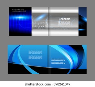 Bi fold business brochure vector template
