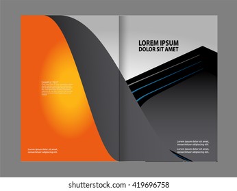 Bi fold business brochure vector template
