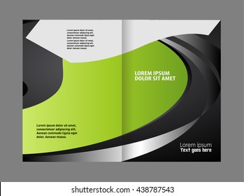 Bi fold business brochure vector template

