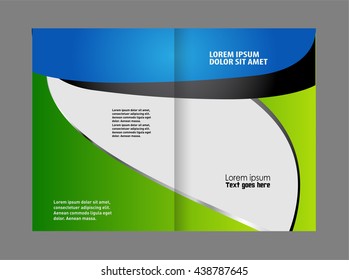 Bi fold business brochure vector template

