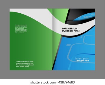 Bi fold business brochure vector template
