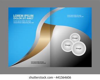 Bi fold business brochure vector template
